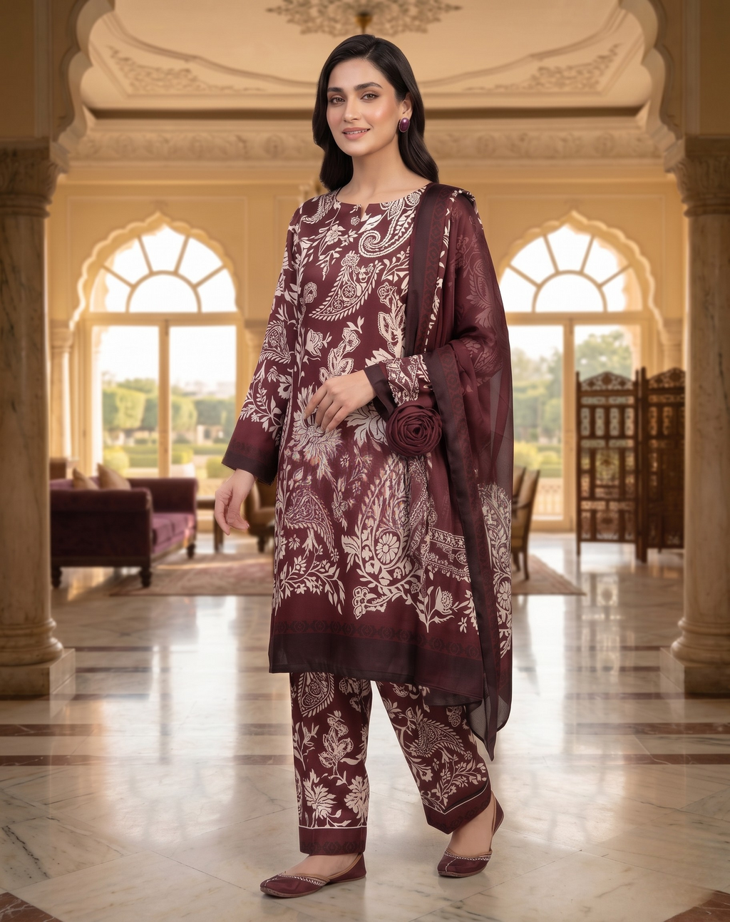 Elegant Shamoze Silk Digital Print Shirt