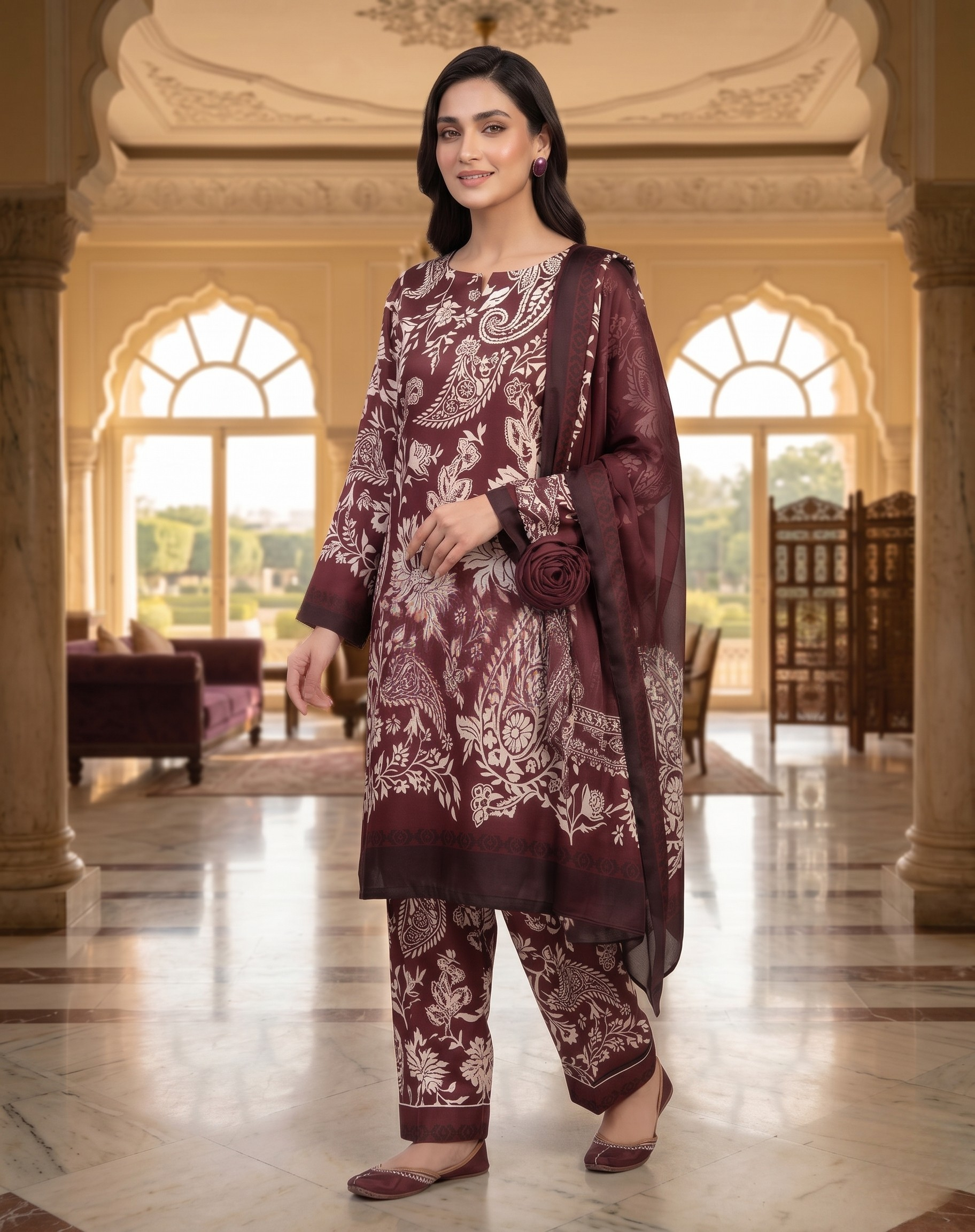 Elegant Shamoze Silk Digital Print Shirt