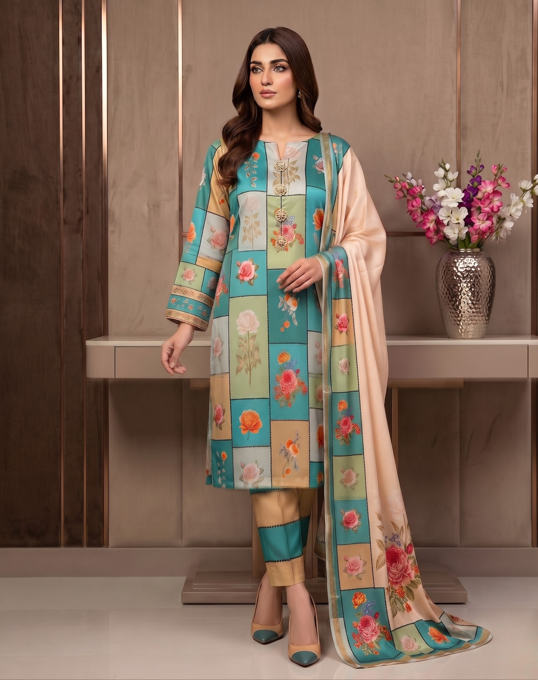Stylish Shamoze Silk Digital Print Shirt