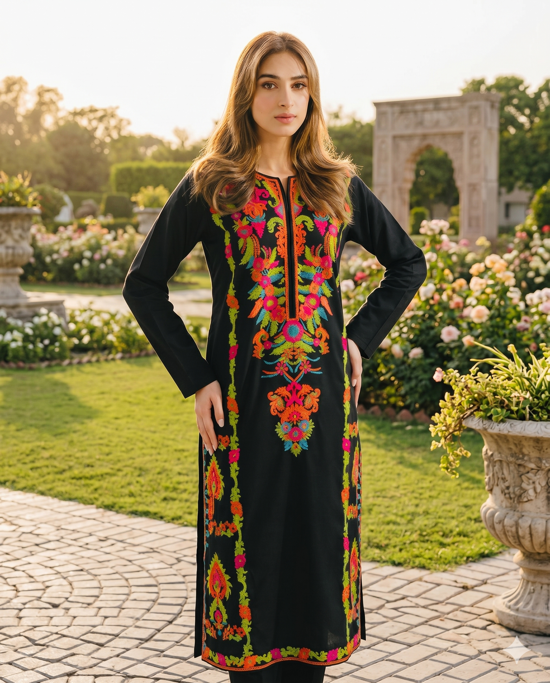 Beautiful Heavy Multi Aari Work on Shirt