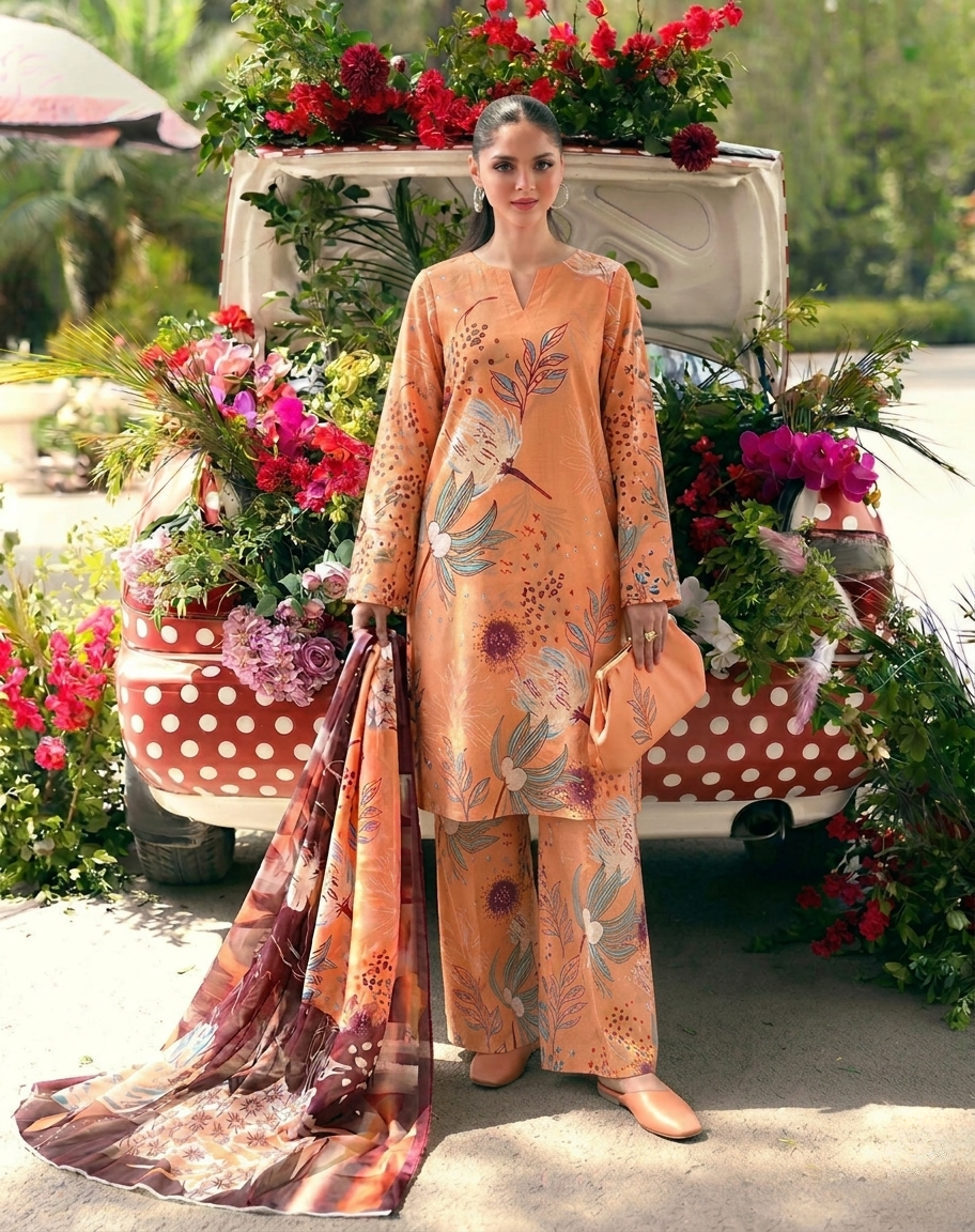 Elegant Indian Slub Swiss Monar Digital Print Shirt