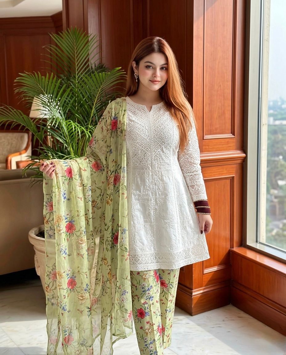 Premium Lawn Chikankari Embroidered Shirt