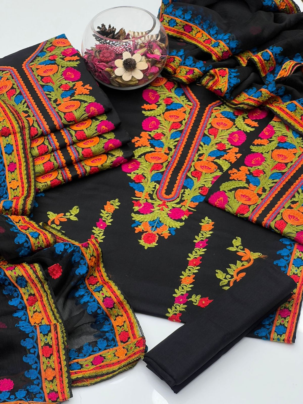 Beautiful Heavy Multi Aari Work on Shirt