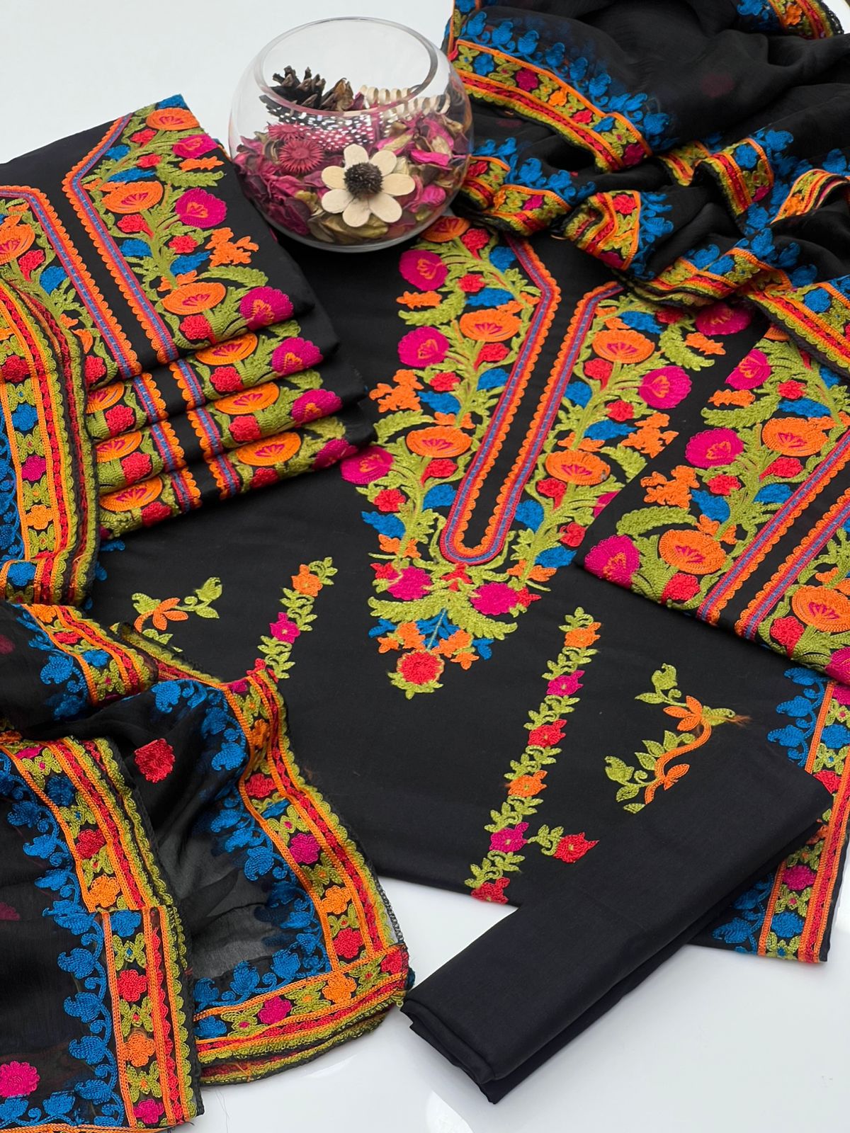 Beautiful Heavy Multi Aari Work on Shirt