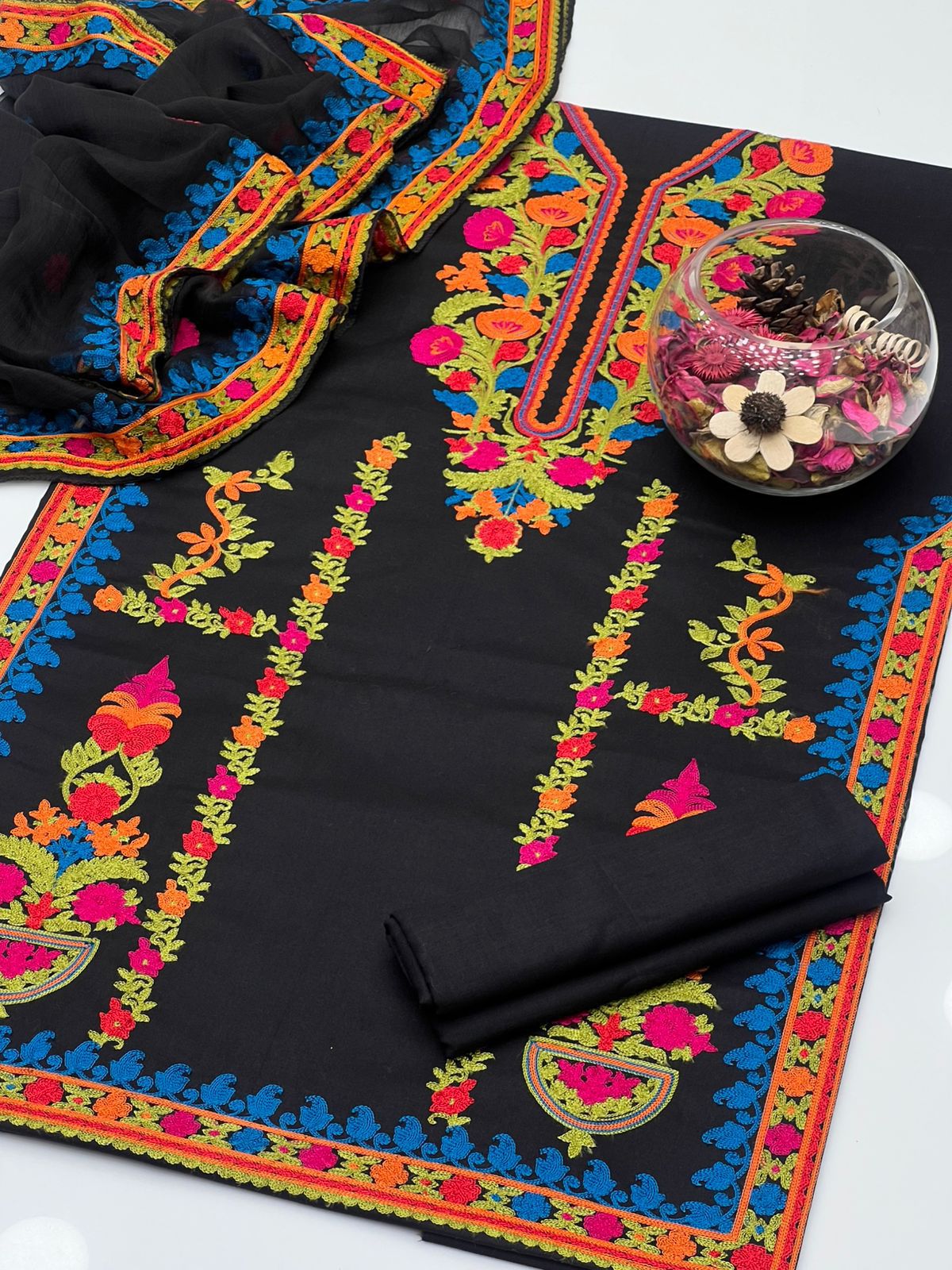 Beautiful Heavy Multi Aari Work on Shirt
