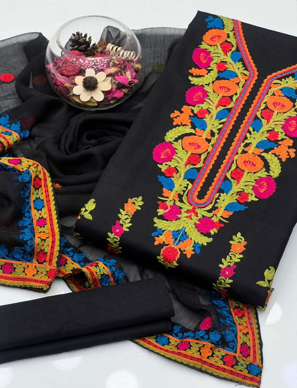 Beautiful Heavy Multi Aari Work on Shirt