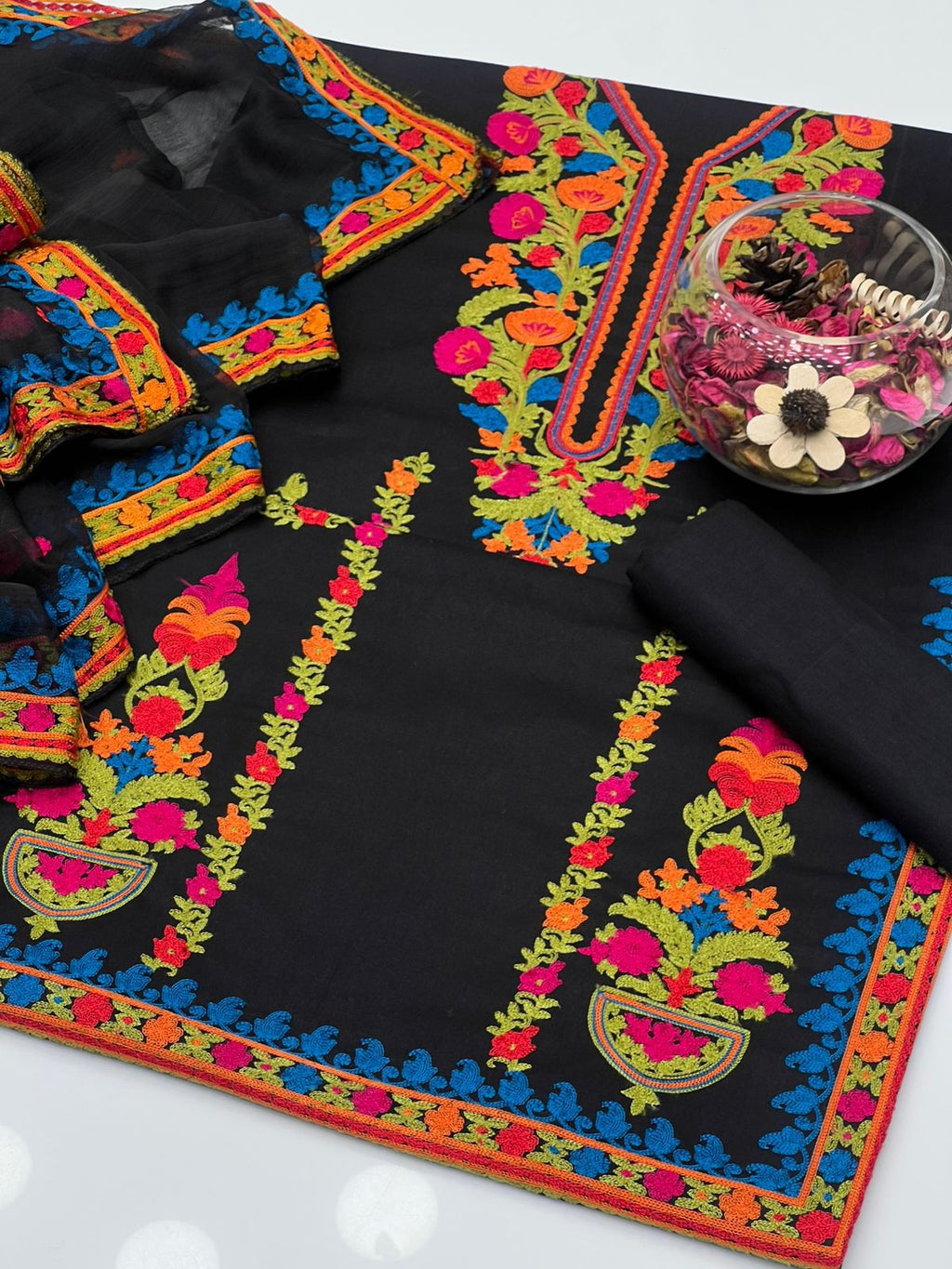 Beautiful Heavy Multi Aari Work on Shirt