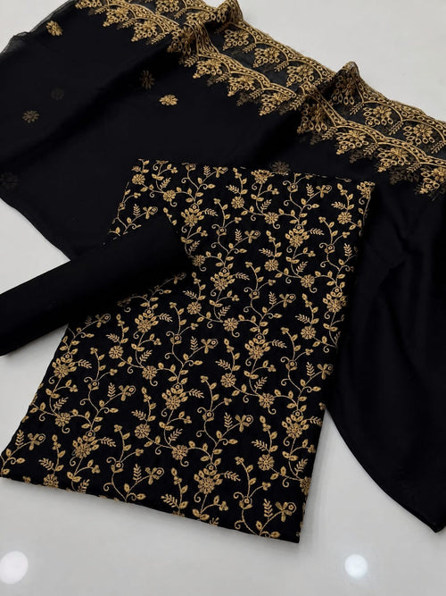 Elegant Computer Embroidery with intricate Boring Chikankari Work Shirt