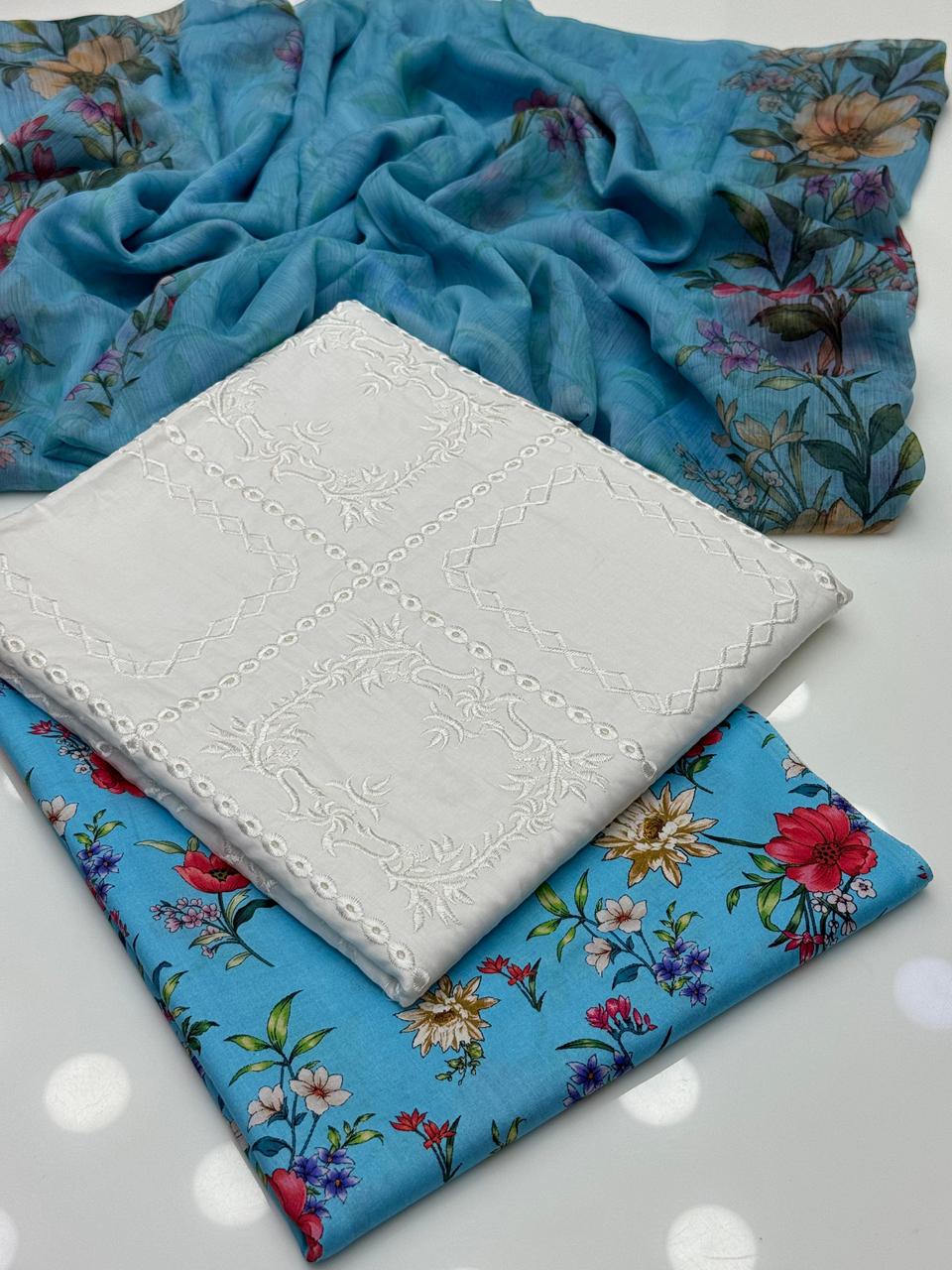 Premium Lawn Chikankari Embroidered Shirt