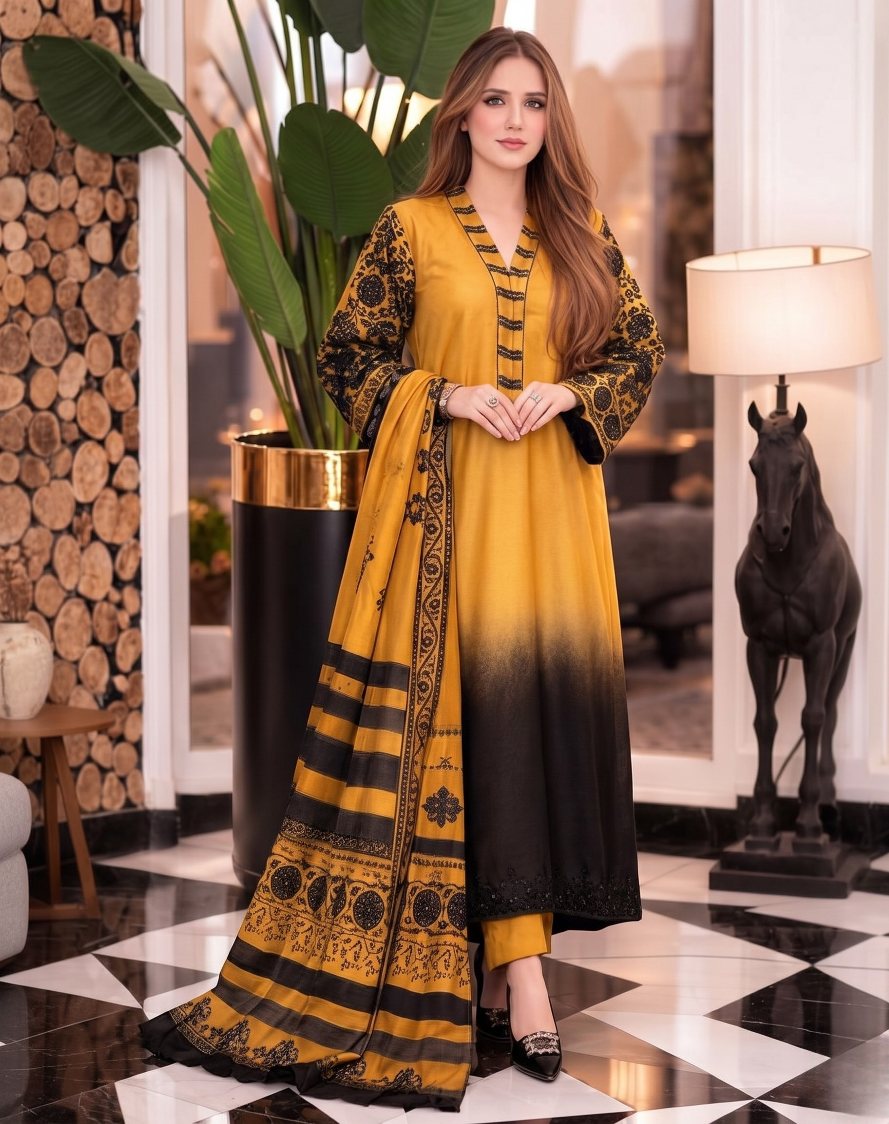 Elegant Shamoze Silk Digital Print Shirt